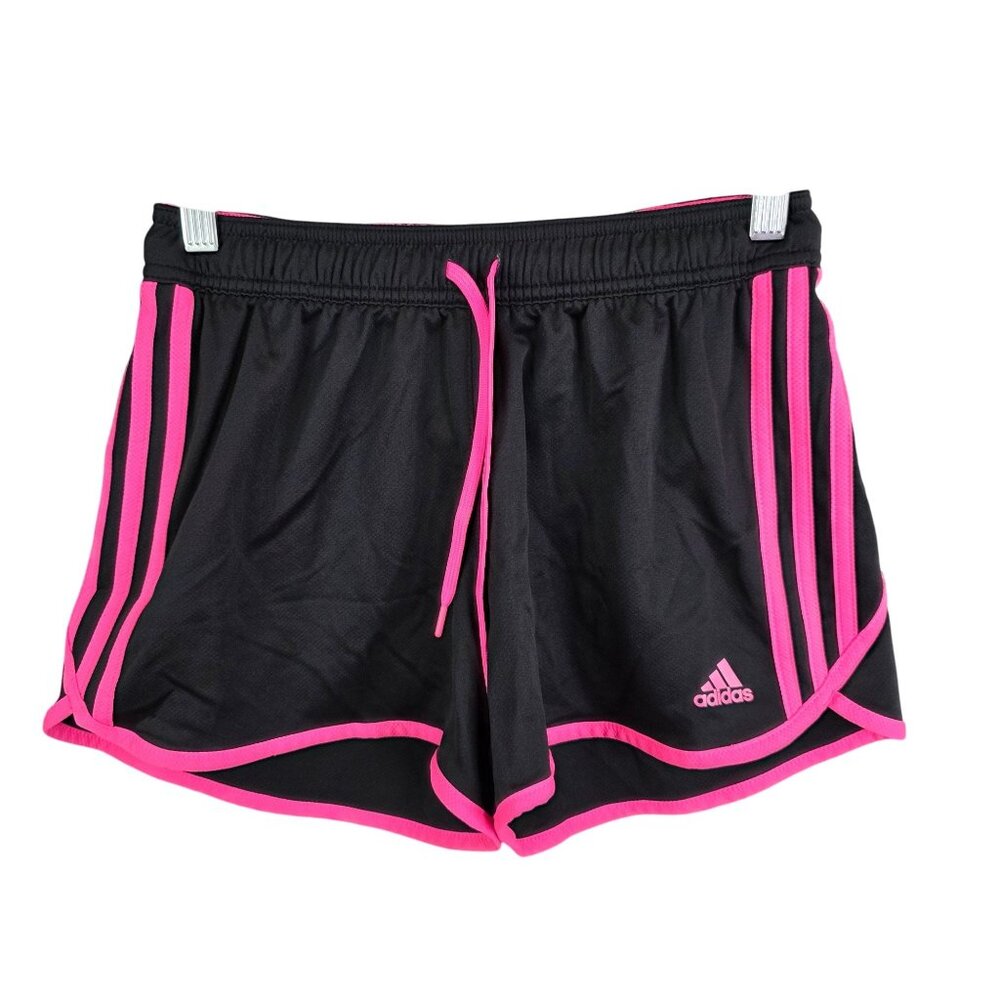 Womens Adidas Black & Pink Climalite Running Shorts Polyester 3" Inseam Size S